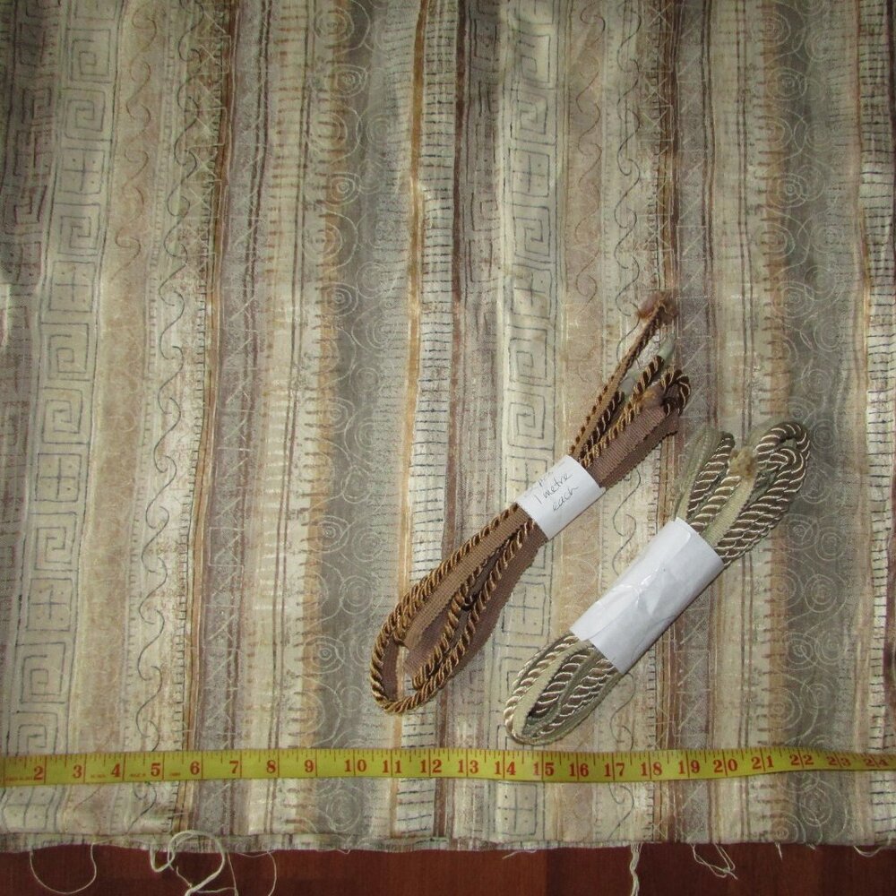 Tans and Gold Geometric Textured Upholstery Fabric ~ 2.9 metres